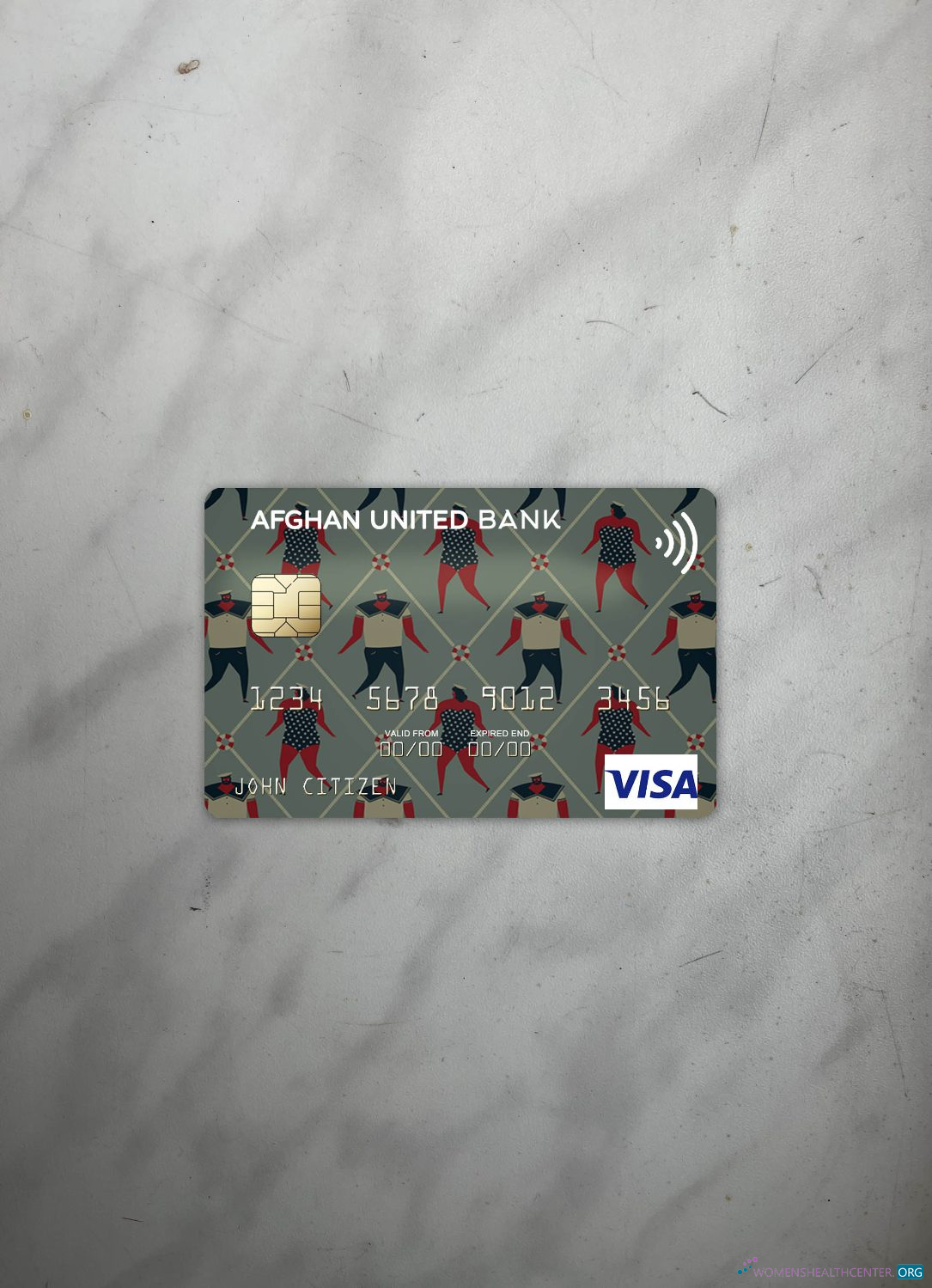Download Afghanistan Afghan United Bank visa card photolook front Photoshop template